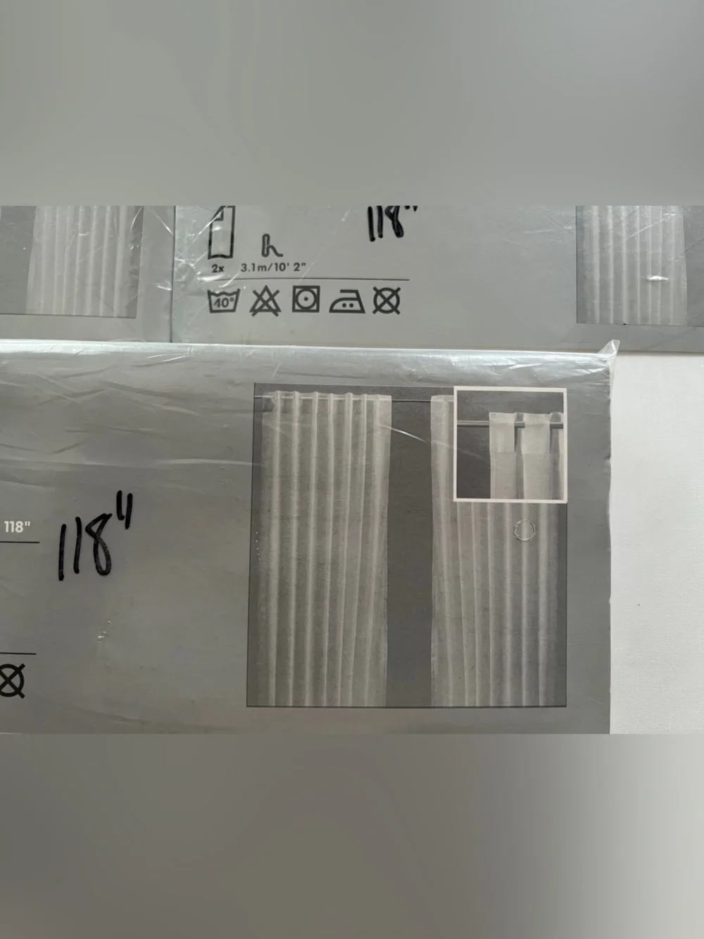 Pack Of 3 New IKEA Vivan Curtains 57